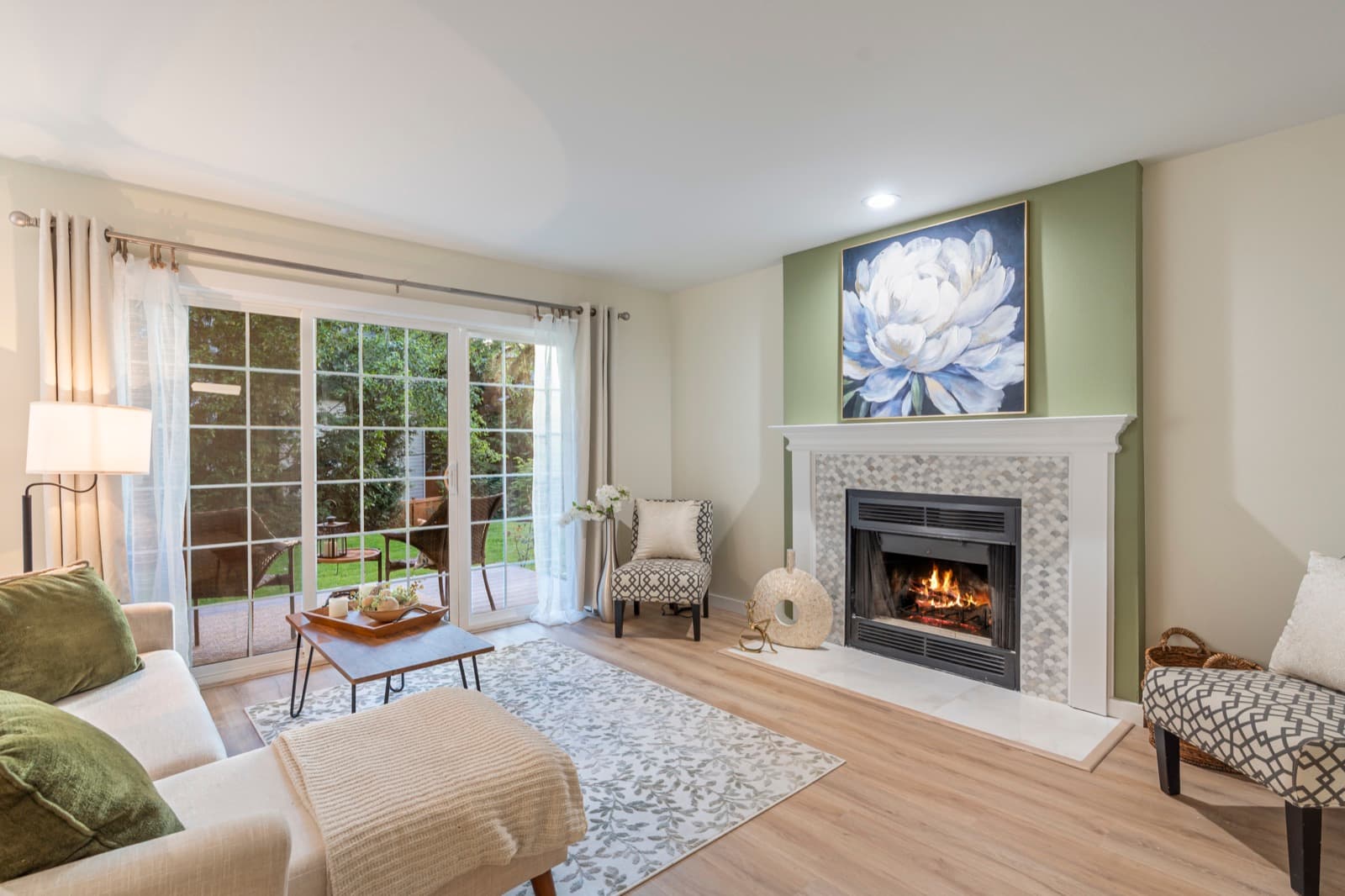 Same living room after pre-sale prep, May 2026