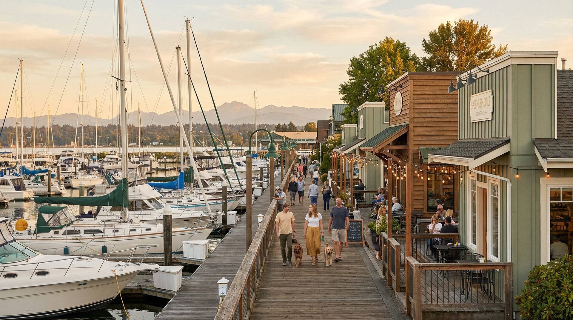 Everett marina and Port Gardner Bay, Snohomish County WA