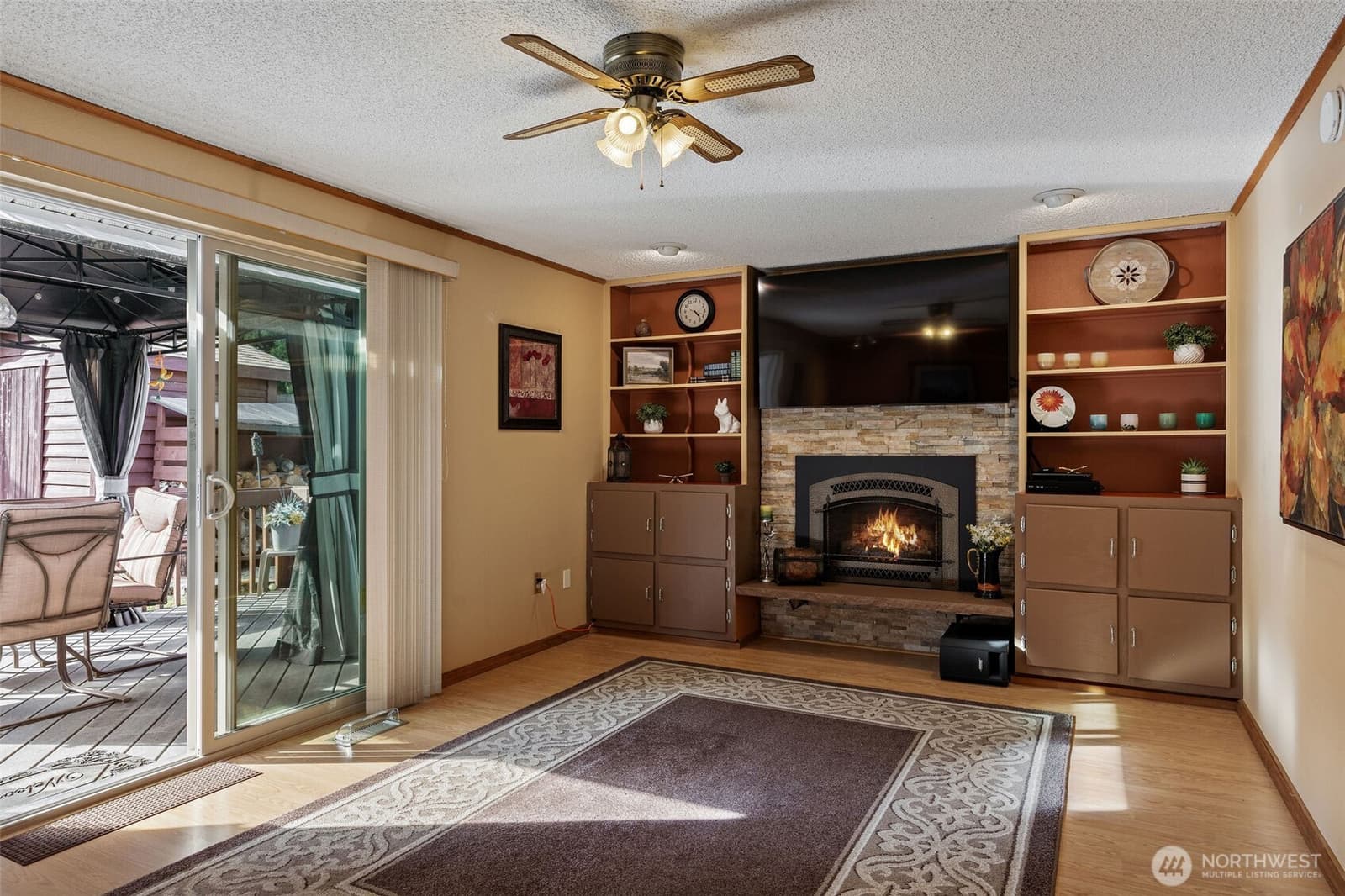Family room with slider out to the deck at 17104 24th Ave SE, Bothell WA