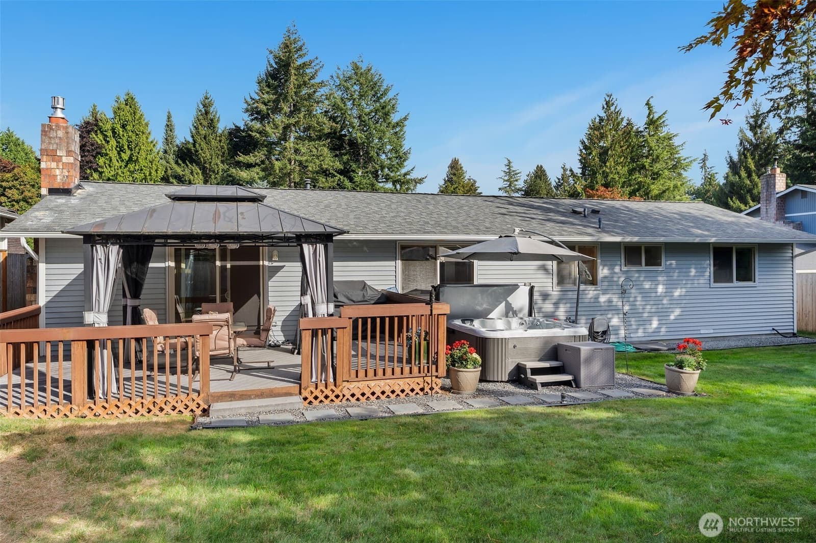 Back of the house and the deck at 17104 24th Ave SE, Bothell WA